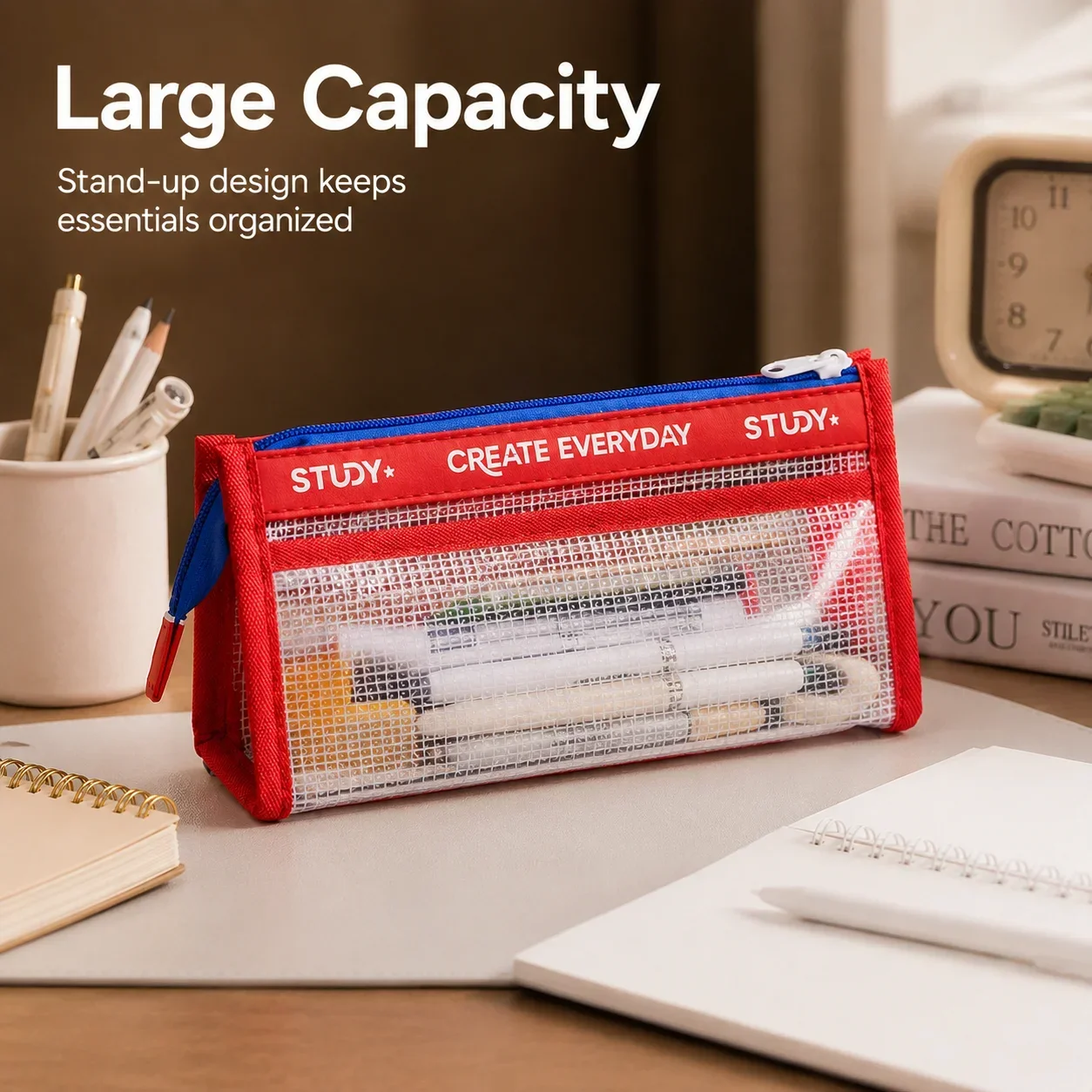 Clear Pencil Case, Large Capac - đánh giá và giá Aesthetic Large Pencil Case Pouch