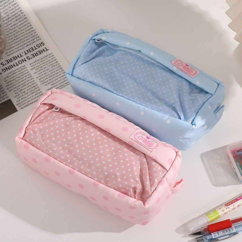 Aesthetic Polka Dot Pencil Cas - đánh giá và giá Aesthetic Large Pencil Case Pouch