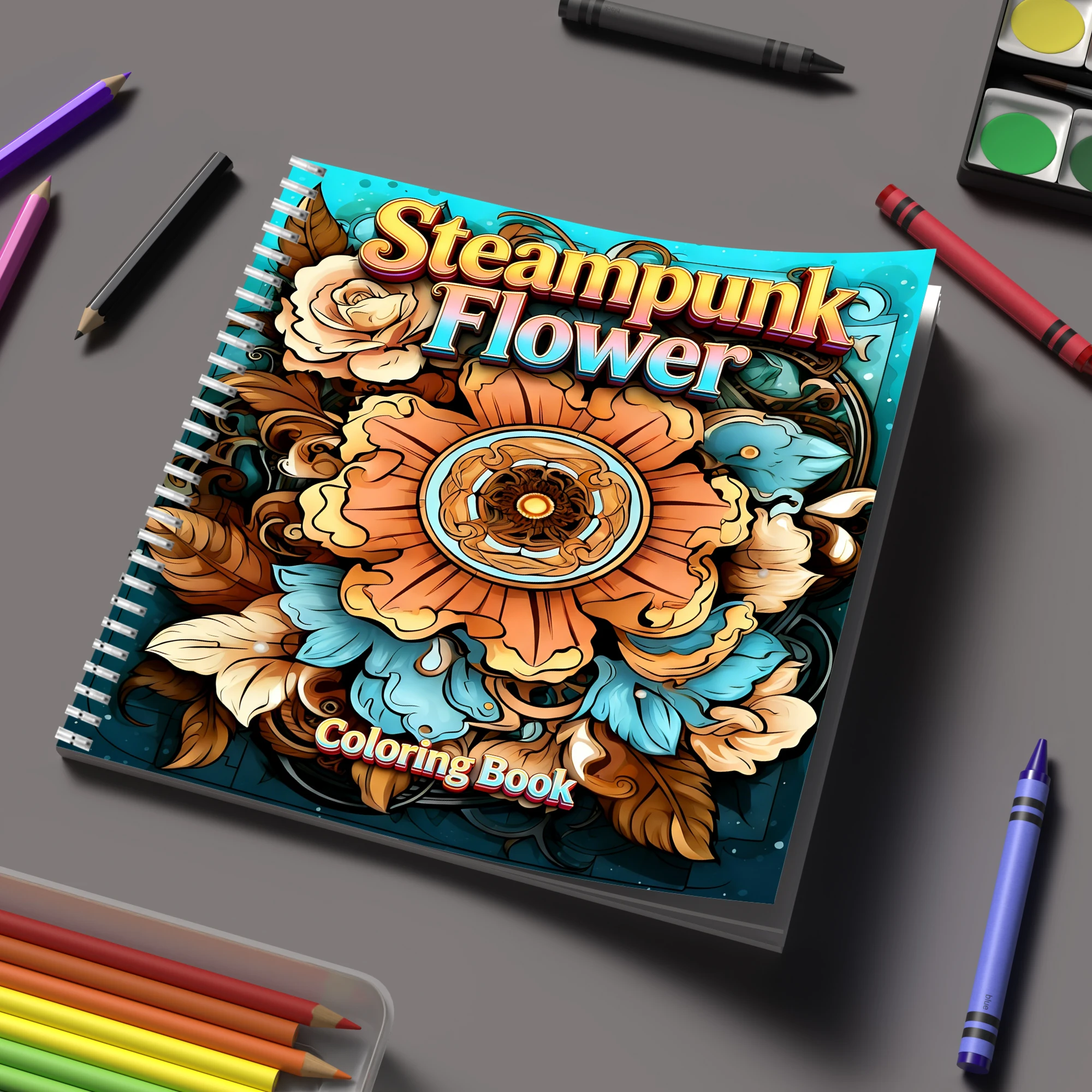 Coloring Book Steampunk Flower - đánh giá và giá School Supplies
