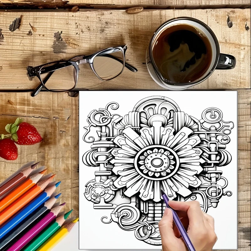 Coloring Book Steampunk Flower - đánh giá và giá School Supplies
