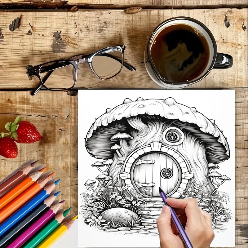Coloring Book Fairy Door for A - đánh giá và giá School Supplies